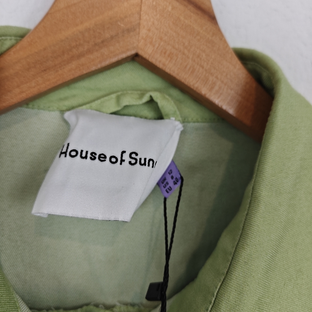 House Of Sunny NWT Golden Years Lime Green Belted 3/4 Sleeves Jumpsuit Sz 8 - Picture 11 of 15